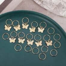 20 piezas Nuevos clips de accesorios de trenzas africana de metal, Lazos de pelo abierto con mariposas, Decoración de trenzado hueco vintage para bricolaje. - Multicolor - Ver 3