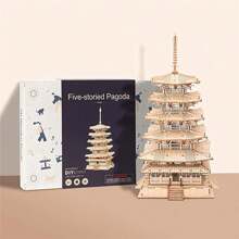 Rolife Architecure Building Set 3D Puzzle Five Storied Pagoda,Model Kits For Adults To Build,Zen Home Desk DecorationGift For Men Teens - Nhiều màu - Xem 6