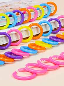 50pcs 20pcs Color Moving Ring Binder Open Ring Plastic Binding Ring Album Binder Ring Binder Ring Clamp Ring, Student Supplies For Returning To School At The Beginning Of The Term, Stationery For Binding Graduation Photos.