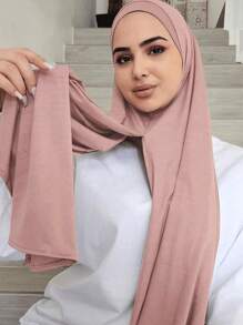 1pc Women's Solid Color Comfortable Stretchy Scarf Hijab Headscarf, Fashionable And Simple, Convenient, Suitable For All Seasons For Abaya Daily Under Cap Veiled Clothes