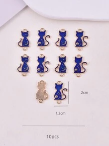 10 peças/pacote de Amuletos de Liga de Metal Sol Lua Gato para Mulheres, Fazendo Brincos e Pulseiras de Joias DIY
