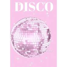 1入組 粉紅色迪斯科球舞池迪斯科派對時尚海報印刷 复古牆藝畫布油畫 家居俱樂部酒吧裝飾，無框 - 彩色 - 查看 26