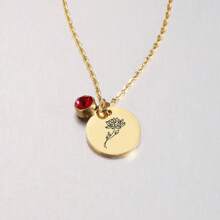 Colier cu pandantiv cu nume personalizat Colier cu flori de naștere pentru femei Margarete florale lunare din oțel inoxidabil Nume gravat cu flori Colier cu pandantiv Bijuterii personalizate Choker Cadou de aniversare