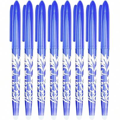 Blue Erasable Pen With Eraser, Available In 1pc/3pcs/5pcs Set, Friction Pen With Eraser At The End, Gel Ink Pen That Can Be Erased, Writing Tool For Kids And Adults Back To School