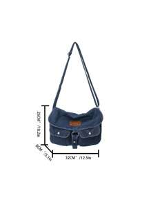 Dedoo Literary Cowboy Canvas Bag 2024 New Fashion Multi-Pocket Messenger Bag Simple And Convenient Fashion Bag - Blue - View 7