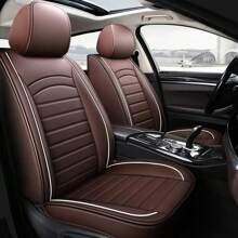 2024 Car Seat Covers Premium Waterproof Faux Leather Cushion Breathable Universal Accessories Fit SUV Truck Sedan Automotive Vehicle Auto Interior Protector Full Set Compatible With Most Vehicles