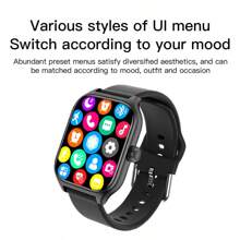 1 pulseira de relógio inteligente feminina, tela sensível ao toque TFT de 2,05", temperatura corporal, previsão do tempo, Bluetooth, rastreador de atividades, lembrete de chamadas/mensagens, compatível com sistemas Android e iOS, adequado para presentes