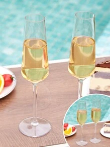 MICHLEY 2Pcs Champagne Flutes Glasses Set, Unbreakable Tritan Plastic Sparkling Wine Glass, Anniversary, Wedding Parties Gifts, Valentine's Day Gift, Party, Birthday Recoration, For Outdoor, Camping, Gift For Father