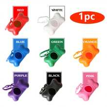 1入骨形狗便袋分配器，狗糞袋盒，配有掛鉤的小型狗袋分配器，適用於寵物小狗遛狗，行山和露營 - 彩色 - 查看 9