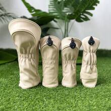Vỏ bọc gậy đánh golf Caddie Fisherman Vỏ bọc đầu gậy Vỏ bảo vệ Driver Fairway Vỏ bọc gậy Hybrids bằng gỗ Vỏ bọc đẩy Phiên bản giới hạn mới - Màu be - Xem 2