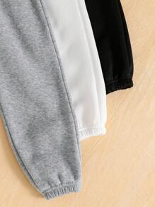 3pcs Young Girls Cartoon Print Jogger Pants Set