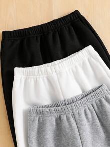 3pcs Young Girls Cartoon Print Jogger Pants Set