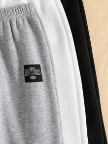 3pcs Young Girls Cartoon Print Jogger Pants Set