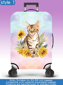 Cat, Man's Best Friend, Animal Tie-Dye Series, Personalized Digital Printing Pattern, Production Process Upgrade, Overall Elastic Binding Process, Thickened Elastic Fabric, Washable, Suitcase Protective Cover, Suitcase Protective Cover, Suitcase Dustproof Cover, Suitcase Dust Cover, Very Suitable For Business Trips, Travel, And Luggage Check-In, Suitable For 20-28 Inch Boxes. Bag For School School Accessories School Stuff