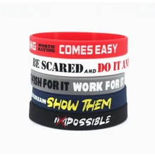 5pcs Inspiring Silicone Wristbands, Multi-Colored Rubber Bracelets For Sports - Multicolor - View 1