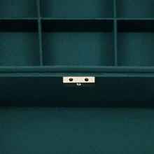 Schmuckkästchen 3 Ebenen Schmuckkasten mit Schubladen und Uhrenablagefach Mädchen Geschenk Schmuckaufbewahrung Reise für Damen Flanell für Ringe, Ohrringe, Halsketten und Uhren, Dunkelgrün 24x17x11cm