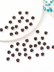 200入組4mm/5mm/6mm彩色單爪3D縫上鑽石、銀爪AAA級玻璃縫上鑽石，適用於DIY婚紗和服飾配件 - 6毫米 - 查看 7