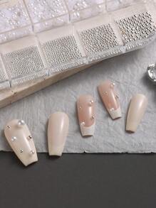 Decoración de arte de uñas con perla blanca, bola de acero metálico plateado, perla plana, rhinestone, accesorio de uñas con cuentas de caviar 3D - Multicolor - Ver 7