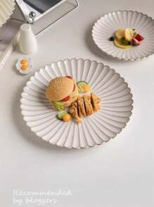 8 Inch/10 Inch Round Vintage Porcelain Plate, Family Breakfast Plate, Cake And Snack Plate, Cosmetics And Jewelry Storage Plate, Commercial Steak Plate - White Petals - View 6