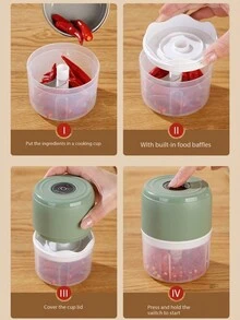 Mini Electric Garlic Masher & Presser, Wireless, Garlic Paste Making Machine, Garlic Peeler And Meat Grinder, Kitchen Cooking Tool For Home Use,Kitchen,Kitchen Items,Food,Cooking,Camping,Vacation,Beach,Room Decor,Organizer,Party,Travel. - Electric Garlic Masher - View 10