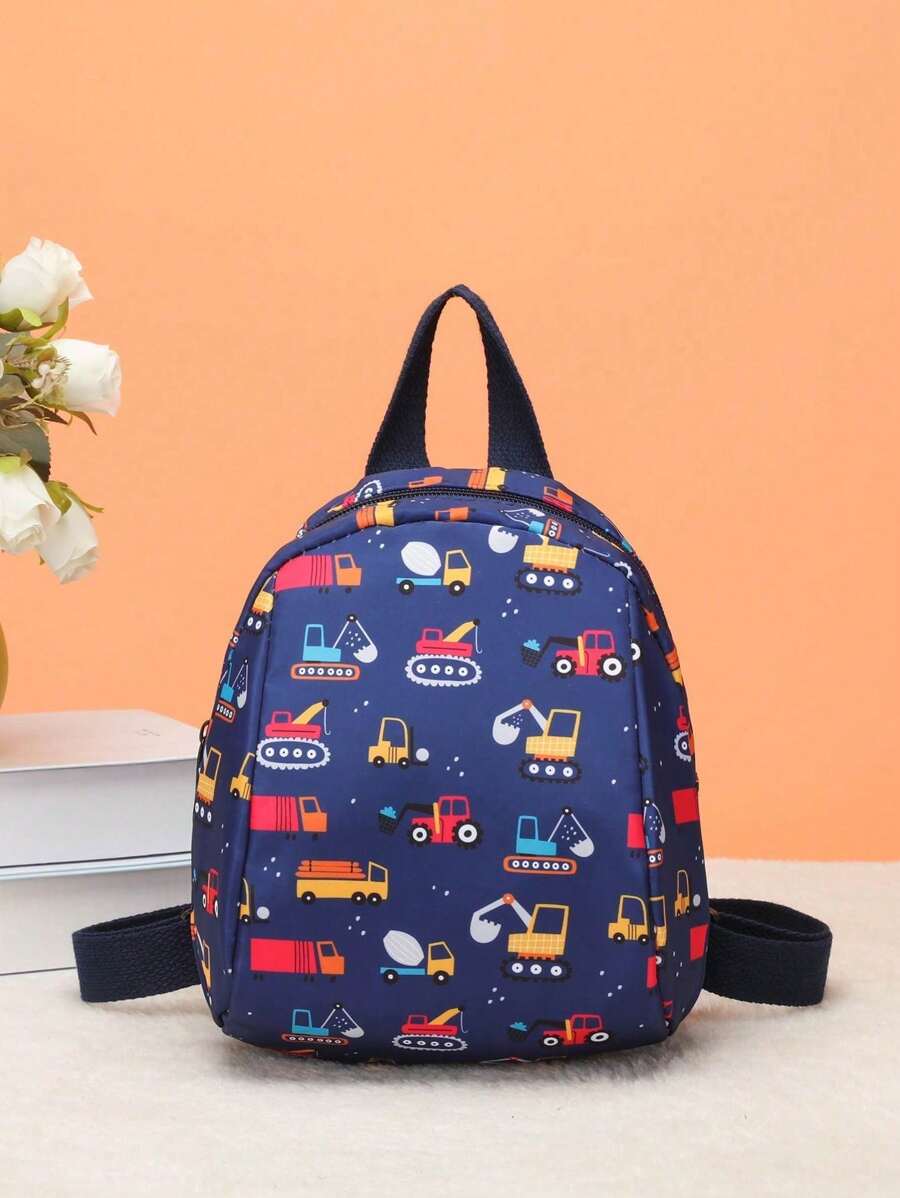 1入迷你幼兒獨角獸背包，隨機印花圖案 - 挖土機深藍 - 查看 1