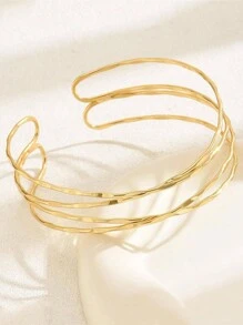 إسورة ذراع يدوية بسيطة - مطلية بذهب عيار 14K، مجموعة من 3/2/1، ذراع علوي مطلي بالذهب، مجموعة أساور علوية للذراع، إسورة علوية للذراع، سوار ذراع رفيع متعدد الطبقات للمجوهرات