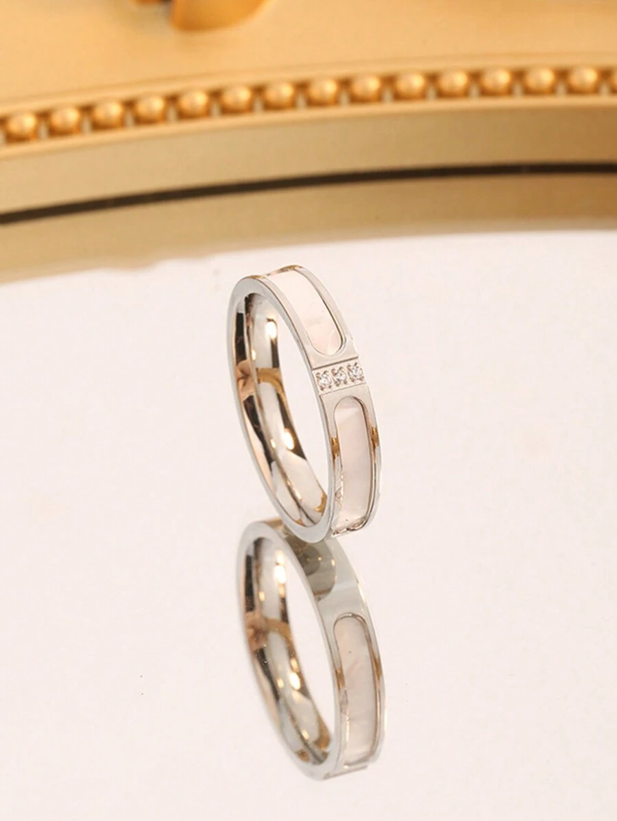 1入不鏽鋼時尚創意個性化腰帶扣環戒指，適用於女士 - 銀色 - 查看 1