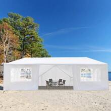 10'x30' Outdoor Party Tent With 8 Removable Sidewalls Waterproof Canopy Patio Wedding Gazebo - White - View 3