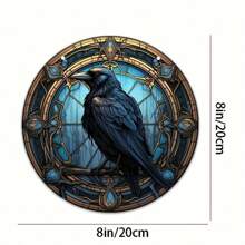 1pc 5.9'' * 85.9'' Colorful Glass Style Acrylic Bird Suncatcher - Colored Crow & Halloween Raven Design - Gothic Window Hanging Decoration - Perfect Gift For Bird Lovers And Housewarming - Multicolor - View 2