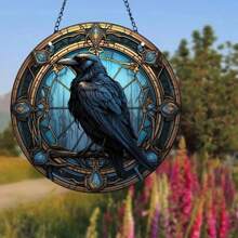 1pc 5.9'' * 85.9'' Colorful Glass Style Acrylic Bird Suncatcher - Colored Crow & Halloween Raven Design - Gothic Window Hanging Decoration - Perfect Gift For Bird Lovers And Housewarming - Multicolor - View 6