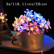 1入櫻花燈串 - 適用於婚禮，生日和聖誕節的室內裝飾照明 - 帶有樹枝設計的童話燈飾（不含電池，請準備3節AA電池）, 可用於派對，節慶裝飾和營造氛圍燈光 - 白色 - 查看 16