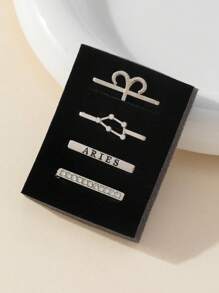 4pcs 12 Zodiac Constellation Charms For Apple Watch Band, Shiny Rhinestone Metal Strap Decorative Loops Accessory Set, Gold & Silver - one-size - View 17