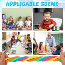 New Style Sensory Cube String Noodles Fidget Toy ,Calming Textured Stretchy Strings Toys For Kids -Fosters Creativity And Focus,Stress Relief Fidget Toys Pack Stretchy Strings For Adults Improve Concentration,Party Favors, Christmas Stocking Stuffers, Classroom Prizes And Easter Basket Stuffers(Round,Triangle,Square,Hexagon,Rhombus,Star) - Multicolor - View 6