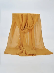 Boho 1pc Simple Printed Scarf For Women, New Design, Spring And Summer, Sun Protection, Beach, Fashionable, Head Scarf, Shawl, Neck Warmer, Long Scarf - Solid Color Shiny Silk Scarf Shawl - View 11