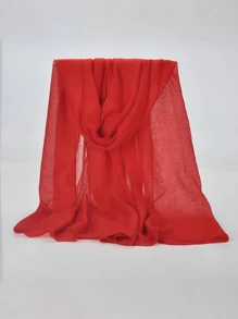 Boho 1pc Simple Printed Scarf For Women, New Design, Spring And Summer, Sun Protection, Beach, Fashionable, Head Scarf, Shawl, Neck Warmer, Long Scarf - Solid Color Shiny Silk Scarf Shawl - View 1