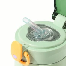 定制不锈钢水瓶 | 激光雕刻 | 双层真空绝缘金属 | 防漏锁盖 | 吸管啜饮 | 可重复使用，| 460ML / 16oz 1pc 可重复使用，不锈钢精致，高品质，现代，简约，彩色定制，个性化，独特理想礼物，适合他/她，男朋友，女朋友，爸爸，妈妈，家人，朋友卧室，办公室，茶室，家庭，学校，餐厅 - 綠色 - 查看 3