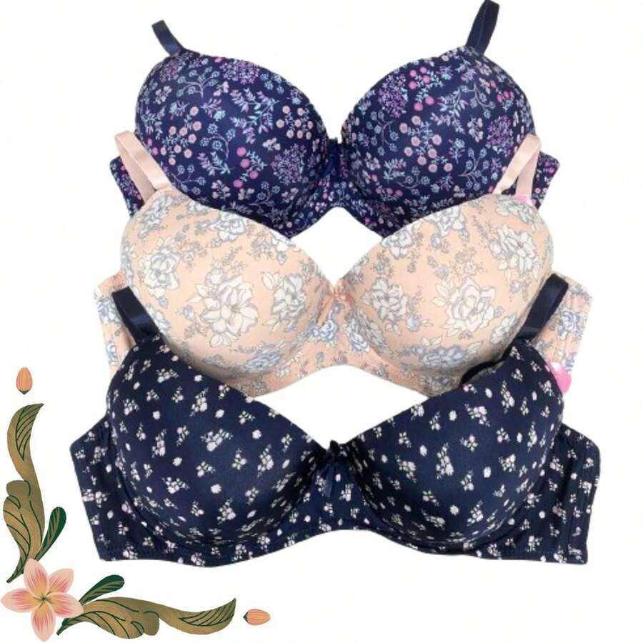 Sostén de mujer en copa DD 3 piezas - Azul - Ver 1