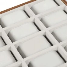 30 Grid Watch Jewelry Tray Organizer Wooden Box Organizer Display Tray Watch Bracelet Display Holder With Removable Pillow For Men & Women Storage And Display