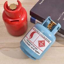 1pc Creative Gas Tank Shaped Money Box, Gas Cylinder Ornament Decoration Fine Small Gift, Innovative Home Gas Bottle Savings Can - Baby Blue - View 6