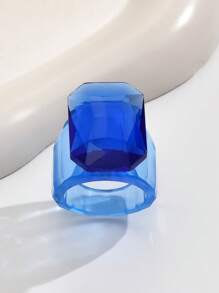 1個女士時尚誇張玻璃鑽戒，適用於節日、婚禮、中性伴侶和母親節 - 玻璃鑽戒子 - 查看 26