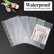 5pcs A6/A7 Binder Devider Bags, Left Opening Index Pages, Tickets/Money/Banknotes Holder Bags, Waterproof PP Organizer Bags Back To School - Multicolor - View 13