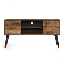 47" TV Stand Entertainment Center: Media Console Table With Shelf For Up To 50" TV - 棕色 - 查看 8