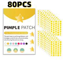 40/80/200/400/600/800 peças Adesivo em forma de estrela para acne, Adesivo corretor de manchas para pele facial, Adesivos para espinhas de acne - Dourado - Visão 13