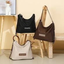 Multipurpose Hobo Purse For Women Waterproof Nylon Shoulder Handbag Designer Ladies Hobo Bag Convertible Backpack - 咖啡棕 - 查看 5