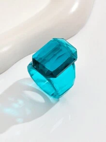 1個女士時尚誇張玻璃鑽戒，適用於節日、婚禮、中性伴侶和母親節 - 玻璃鑽戒子 - 查看 29