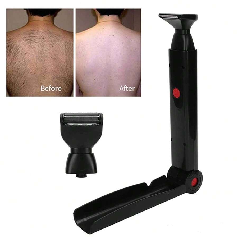 Foldable High-Quality Painless Hair Removal Device, Black Back Hair Shaver