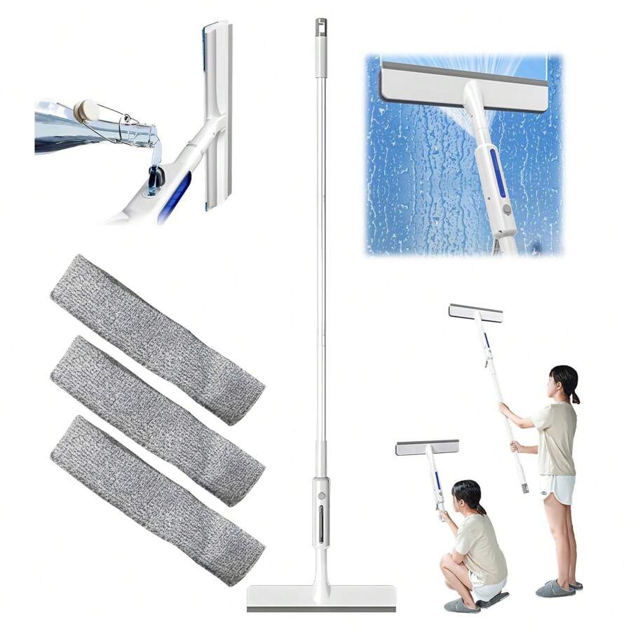 Window Cleaning Squeegee Double-Sided Spray Expansion Window Cleaner With Long Handle Handheld Window Mirror Squeegee - White - View 1