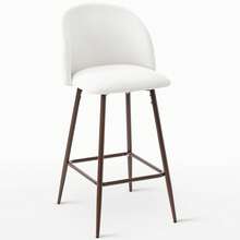 Modern Bar Stool 2 Piece Set, Fine Linen Fabric Counter Height Stool For Restaurants, Kitchens, Bars, Etc - Màu be - Xem 2