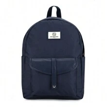 Seventeen London 'Notting Hill' Classic Style Backpack In A School Bag Design – Fits Laptops Up To 15.6" - Navy Blue - View 1