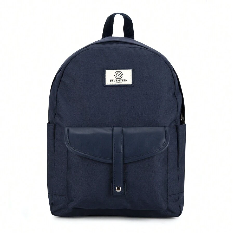 Seventeen London 'Notting Hill' Classic Style Backpack In A School Bag Design – Fits Laptops Up To 15.6" - Navy Blue - View 1